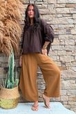 Prairie Pintuck Cotton Smock Chocolate